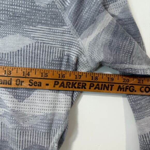 Smartwool Women's Crew Shirt Long Sleeve Camo Gray Merino Wool Large - Picture 5 of 8